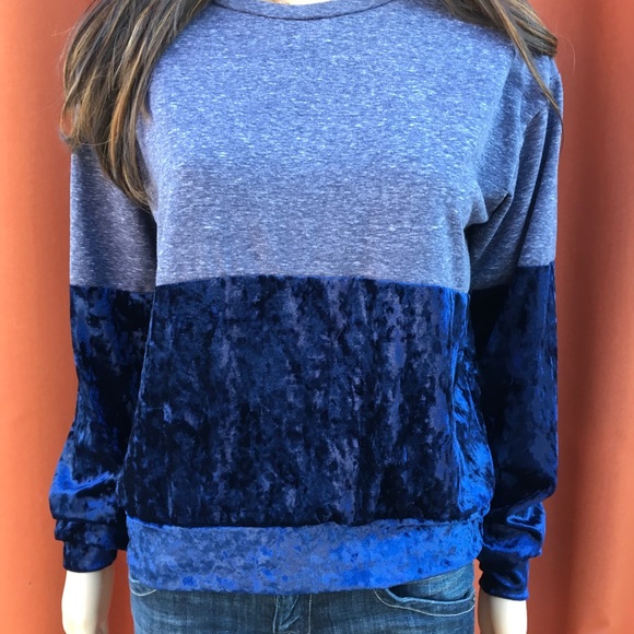 COLOR BLOCK JERSEY AND VELVET - Picture 3 of 6